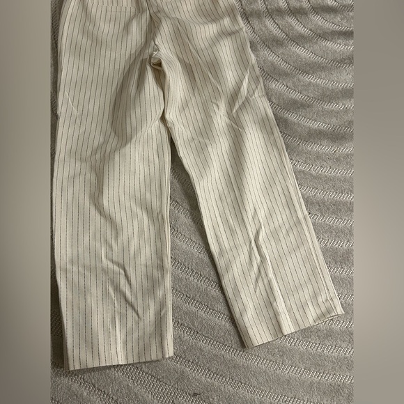 Jason Wu Pinstripe Wide Leg Trouser Pants in Cream - Size 4 - Picture 8 of 11
